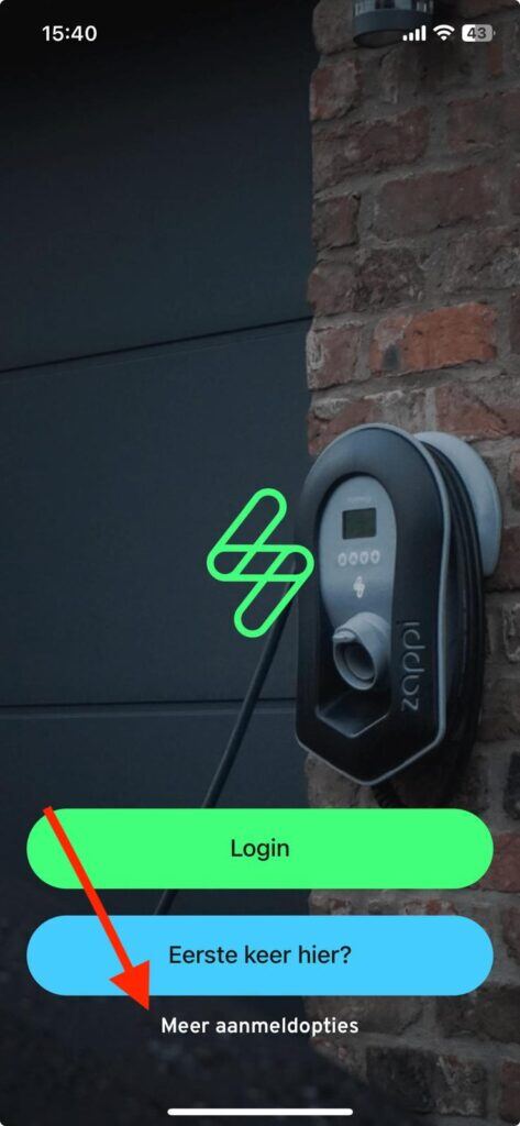 (Opnieuw) inloggen in de Myenergi App met een andere methode