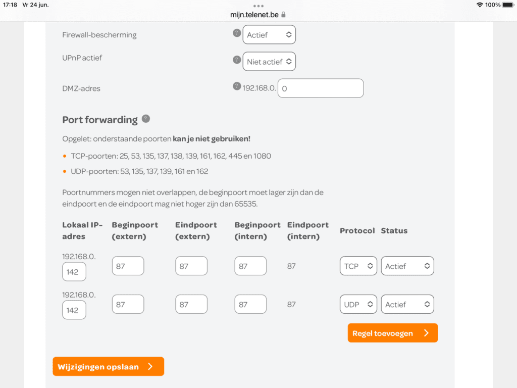 (BE) Telenet instellingen modem/router Firmware update